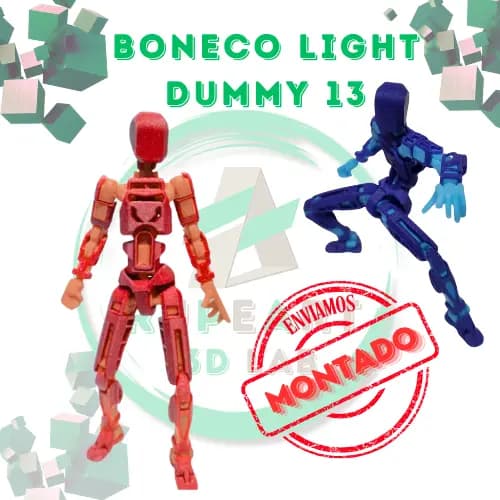 Boneco Light 13 - Dummy Boneco Articulado Action Figure Brinquedo Educativo Sensorial Varias Posições 3D