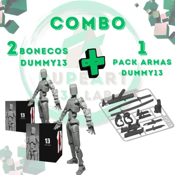 2 Boneco Dummy 13 + 1 Kit Arma- Boneco Articulado # MONTADO # Action Figure Brinquedo Educativo Varias Posições