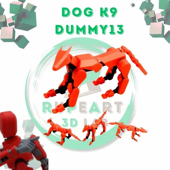 Boneco Dog K9 Companion - Dummy Boneco Cachorro Articulado Action Figure Brinquedo Educativo Sensorial Posições 3D