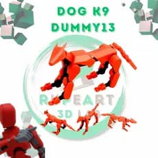 Boneco Dog K9 Companion - Dummy Boneco Cachorro Articulado Action Figure Brinquedo Educativo Sensorial Posições 3D