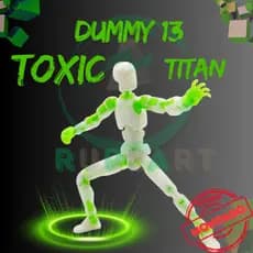 Boneco Dummy 13 Toxic Titan  Articulado Neon Fluorescente Brilha Luz Negra + Acessórios *MONTADO*  | Edição Limitada