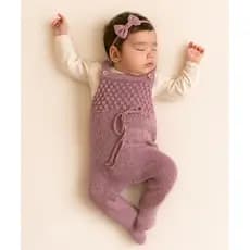 Jardineira Newborn com Pés Fechados em Tricô | Roupa para Ensaio Fotográfico Bebê | Unissex