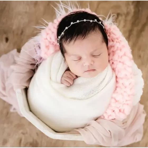 Wrap Reforçado Newborn 150x40 cm | Tricô Artesanal | Prop Fotografia Bebê