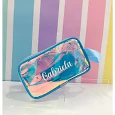 Estojo Holográgico Personalizado colorido para brindes e festas infantis lembrancinha furta cor Necessaire maquiagens
