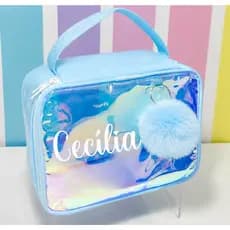 Maleta Holográgica Personalizado unidade colorido para brindes infantis lembrancinha furta cor Necessaire maquiagens