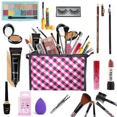 Kit De Maquiagem Completo Com Necessaire - Marcas Famosas - 18 Itens