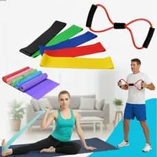 Kit 6 Elástico Treino Mini Band + Faixa Elástica +Elástico Exercício Extensor Fisioterapia Funcional