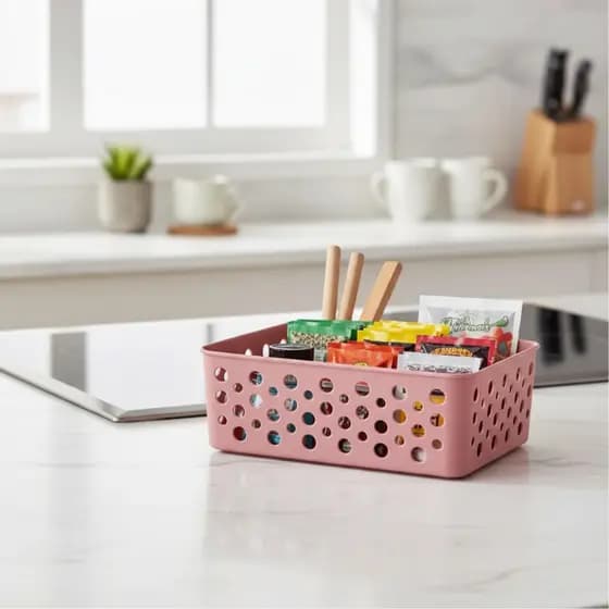 Kit 6 ou 10 Cestos Organizador Gaveta Cozinha Escritório Armário Lavanderia P (19x13)