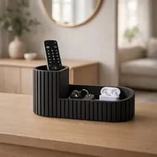 Organizador de Mesa Escritório Ripado Porta Caneta Porta Treco Para Recepção e Sala Moderno Multiuso