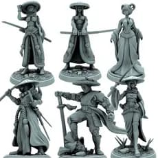 Miniaturas Samurais Rpg Compatível D&d Dnd Dungeon & Dragons