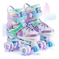Patins Com Led Infantil Ajustável 4 rodas Promoção