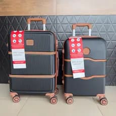 kit 2 Mala De Bordo Duplo Ziper (Expansiva) 10kg Viagem Rodinhas 360
