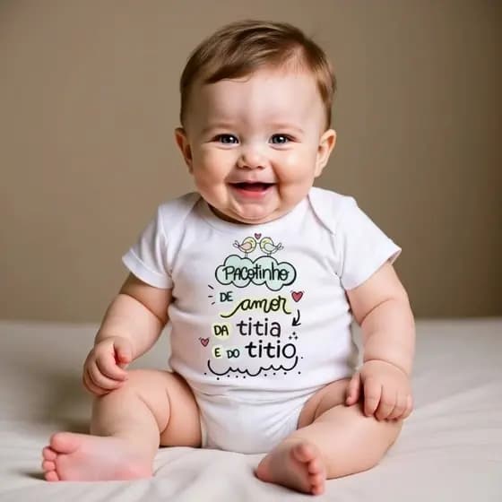 Body Bebe Frase Algodão Infantil Eu Amo Meu Papai Titio Titia Vovó Vovô