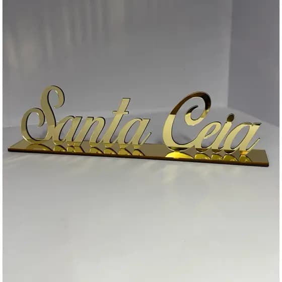 Palavra Santa Ceia Imagem da Bíblia Decoração do Senhor Acrílico Espelhado Dourado