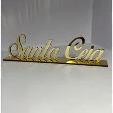 Palavra Santa Ceia Imagem da Bíblia Decoração do Senhor Acrílico Espelhado Dourado