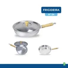 Frigideira Alumínio Batido Fundido Grosso N 24 Com Tampa - Aqualar