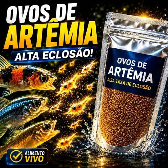 Cisto de Artêmia Salina Granel de 10g a 50g - Alta Taxa de Eclosão - Alimento para Alevinos