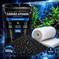 Kit Filtragem Manta Acrilica Perlon 1 metro x 1,40 metros + Carvão Ativado 500gramas