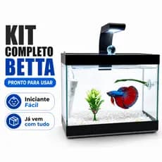 Aquário de Peixes Completo 3 Litros Aquário Para Betta - Pronto Para Uso - Fácil de Montar