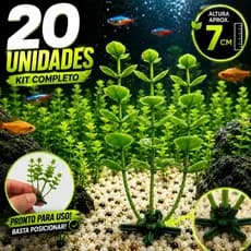 Plantas Para Aquário Artificial - Kit 20 Unidades - Mais Vida e Beleza Para Seu Aquário
