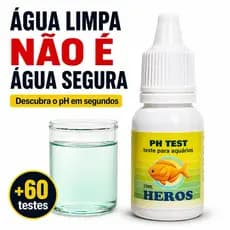 Teste de pH Aquário Água Doce 20ml Heros Rende 65 Testes Resultado Rápido Fácil Uso Iniciante