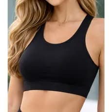 Top Fitness Feminino Nadador Suplex Sem Bojo Alta Sustentação Academia Treino Preto