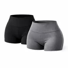 Kit 2 Shorts Suplex Yoga Academia – Preto e Cinza | Conforto e Elasticidade shorts suplex  shorts fitness feminino
