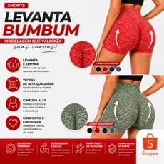 Shorts Feminino Fitness Levanta Bumbum Cintura Alta Suplex Mescla Academia Zero Transparência