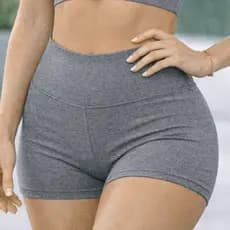 Shorts Suplex Cinza Cintura Alta | Modela o Corpo | Conforto Premium | P M G GG
