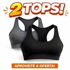 Kit 2 Tops Suplex Nadador Sem Bojo Preto + Cinza Mescla Alta Sustentação