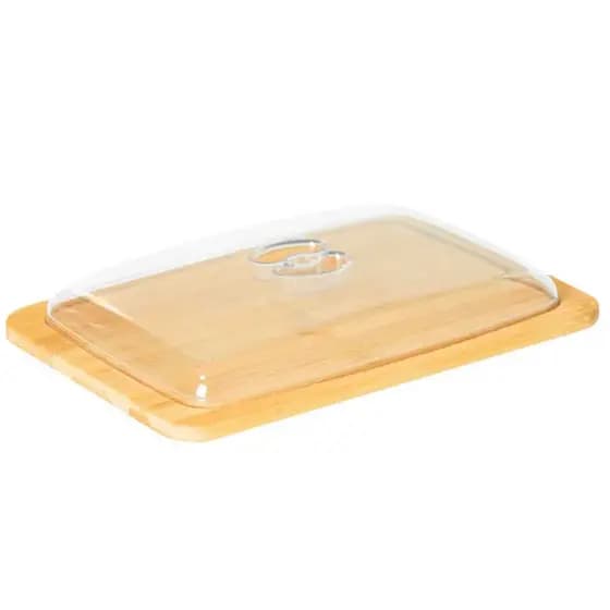 PORTA FRIOS BASE DE BAMBU COM TAMPA MESA POSTA QUEIJO BAMBU - PARAMOUNT