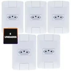 Kit 5 Conjunto 1 Tomada 2p+t 10A 250V 4x2 Aria - Tramontina