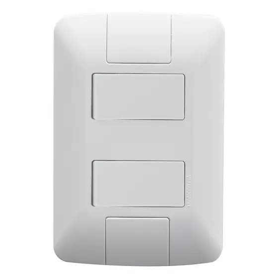 Conjunto 4x2 com 2 Interruptores Simples Tramontina Aria 6 A 250 V Branco 57241/040