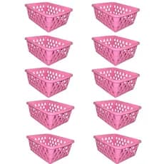 Kit 10 Cestos Multiuso Organizador Pequeno 16x12x6Cm Cores cestinha organizadora bebe