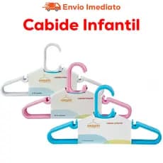 Cabides Infantil Reforçados para Organização de Roupas do bebe. Kit azul/rosa/branco