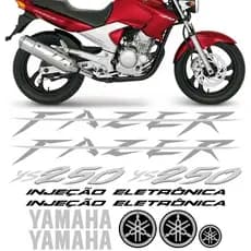 Kit Adesivo Moto Auto Colante Fazer 250 Ys 2008 Vermelha Faixa