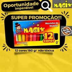 Massinha de Modelar Magix c/12 cores para criançada não toxica