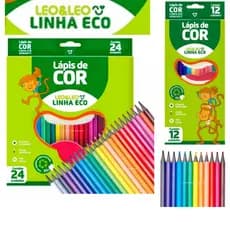 Lápis De Cor Eco Sextavado Leo & Leo 12 e 24 Cores