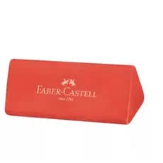 KIT 2 Borracha Escolar Triangular Jumbo Faber-Castell Vermelha Original