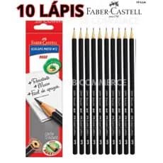 Lápis Preto HB n2 Faber-Castell Ponta Mais Resistente Max Grafite N 2 Sextavado Ecolápis Faber Castell volta  as aulas