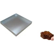 Forma Assadeira Quadrada Para Brownie 35 x 35 x 3 cm Em Aluminio