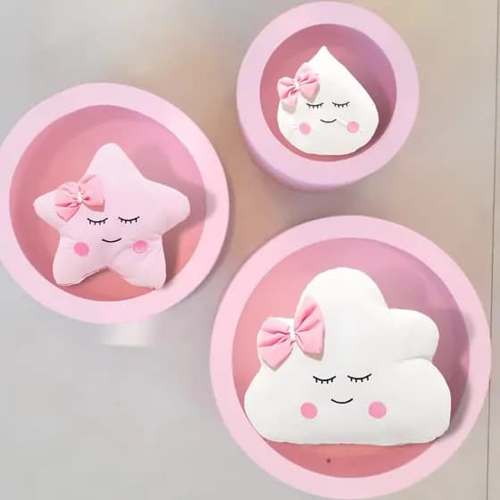 Almofadas Para Nicho Nuvem Gota Estrela Quarto Bebe
