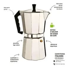 Cafeteira Expresso Italiana Alumínio 9 Xícaras 350ml Kehome