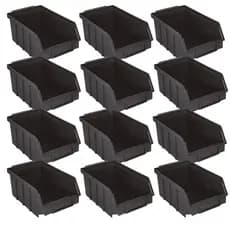 Kit Com 20 Gaveteiros de Plástico Organizador Bin Nº 3 - Preto