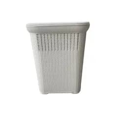 Cesto Telado Rattan 50 Litros Com Tampa Premium