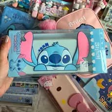 Estojo Stitch de Silicone Luxo 3D Material Escolar Kawaii Papelaria Fofa Desenho Animado Filme