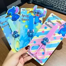 Tesoura do Stitch com Capa Protetora / Papelaria Fofa KAWAII / Material Escolar Fofo