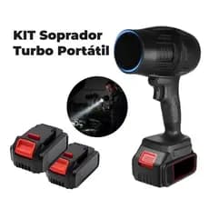 Soprador De Folhas Turbo Portátil Recarregável 48v Com 2 Baterias Potente Limpeza Interna e Externa, Jardim, Carro, Casa