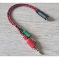 Cabo Adaptador de Áudio P3 Fêmea para 2 P2 Macho Divisor Fone Headset Microfone Som PC Notebook Gamer