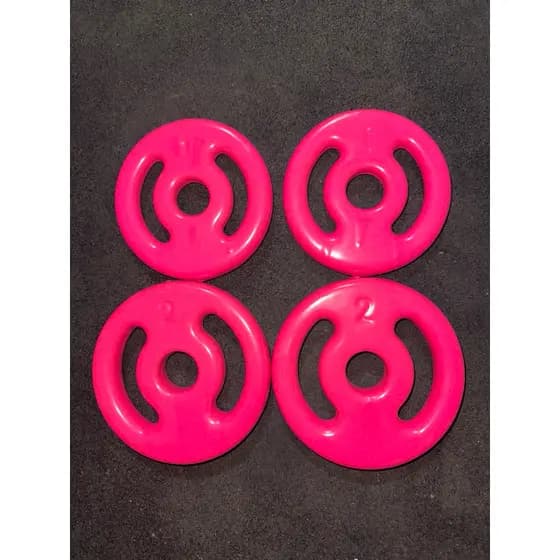 Kit 2 Anilhas 2kg + 2 Anilhas 1KG Rosa emborracha (6kg total)